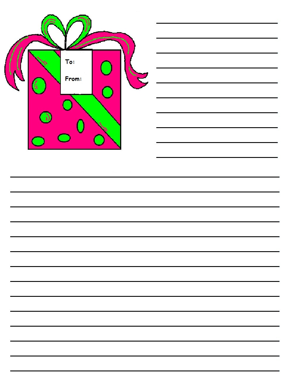 Printable Christmas Border Writing Paper